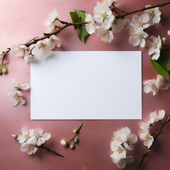 Fototapeta na wymiar cherry blossom frame