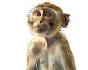 Realistic of Beaming Monkey isolate on transparent background, cutout, png