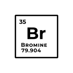 Bromine, chemical element of the periodic table graphic design