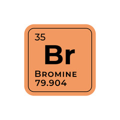 Bromine, chemical element of the periodic table graphic design