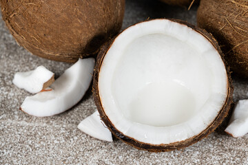 Coconut milk in half a coconut