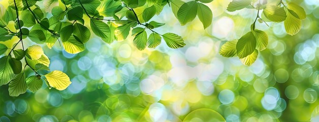 a panoramic banner featuring lush green leaves set against a blurred backdrop, designed with a wide layout and generous space for text, evoking the rejuvenating spirit of nature.