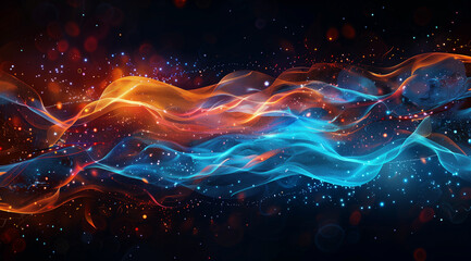 Energy and sound wave pattern background. Virtual energy wave backdrop. Background digital art...