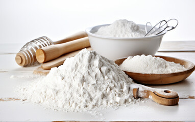 Fototapeta na wymiar Flour in Retro Kitchen Setting.