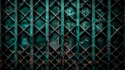 Texture of metal green with rust mesh with modern and industrial look