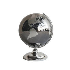 Silver and Black Globe on Metal Stand