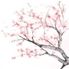 simple_stationery_drawing_of_cherry_blossom_tree_branc_1.Generative AI
