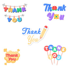 Font sticker thank you present