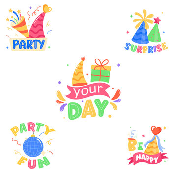 Text sticker of party flgs fun