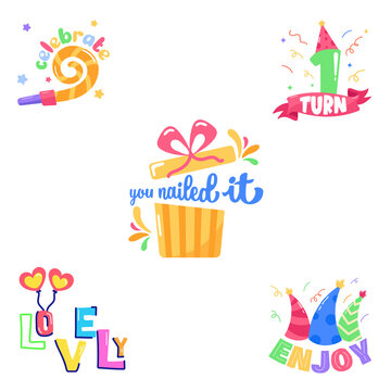 Text sticker of party  flgs fun 
