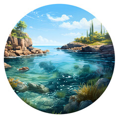  view of landspace with tropical islands and the ocean