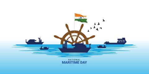 National Maritime Day Design Template, The Indian Navy's maritime design, emphasizes the importance of shipping safety, maritime security, and Marine environment special aspect of the work of IMO