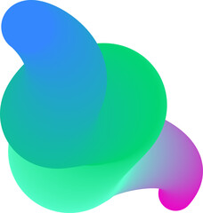 Vibrant Colorful Fluid Abstract 3D Gradient Blend Curves Shape