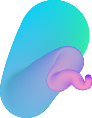 Vibrant Colorful Fluid Abstract 3D Gradient Blend Curves Shape