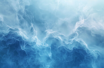 Abstract background with blue smoke or water waves.