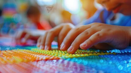 Hands-On Learning: A Child Fully Engaged in Tactile Activities to Enhance Education