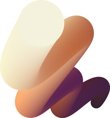 Vibrant Colorful Fluid Abstract 3D Gradient Blend Curves Shape