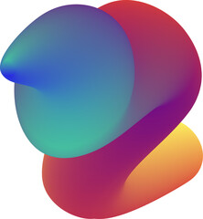 Vibrant Colorful Fluid Abstract 3D Gradient Blend Curves Shape