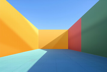 Abstract colourful minimalist architecture
