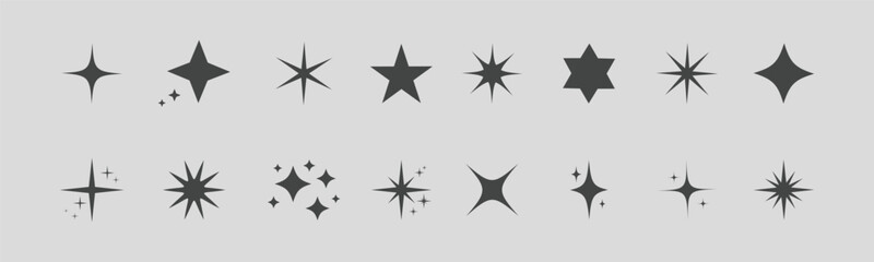 Obraz premium The vector contains symbols of yellow, gold, and orange sparkles. It includes a collection of glowing light effect stars and bursts, bright fireworks, decoration twinkle, and shiny flash. Set Vector