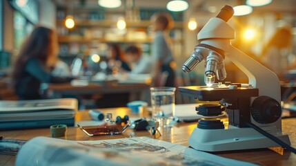 Modern Microscope in a University Laboratory