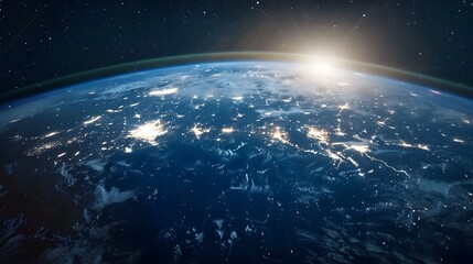 Fototapeta premium Ethereal Earth Data Network Highlighting Global Sustainability Impact