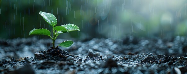 Rainy Day Seedling Growth Nature s Renewal Amidst Challenges