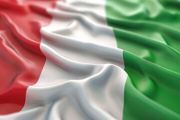 Waving Flag of Italy, Patriotic Italian Colors, Full Page Flying Banner, 3D Illustration, National Pride