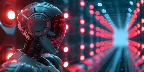 AI technology creating futuristic smart robots through command prompts revolutionizing technology. Concept AI Technology, Smart Robots, Futuristic Innovation, Command Prompts, Technology Revolution