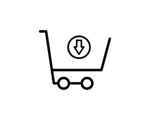 Shopping trolley icon vector symbol design illustration isolated