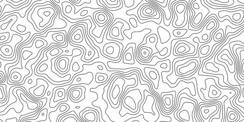 Topographic map and landscape terrain texture grid. Abstract lines background. Contour maps. Vector illustration. black and white topographic contours lines of mountains.	
