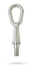 Car towing eyelet with thread on a white isolated background