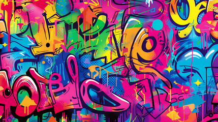 Graffiti Street Art Splatter Seamless Pattern Background