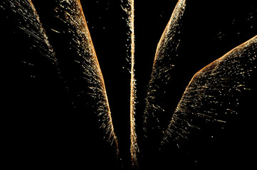 long exposure fireworks in the night