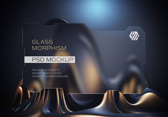 Futuristic Transparent Glass Morphism Mockup. Generative Ai Background