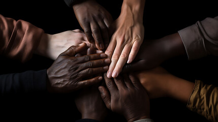 Teamwork and Unity Concept, Friends Hands Together
