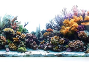 Thriving Coral Reef Ecosystem Vibrant Panoramic View Showcasing Underwater Biodiversity and the Need for Marine Conservation