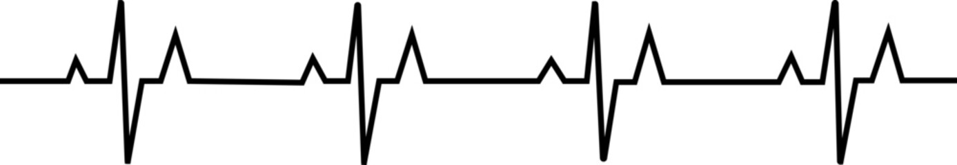 heart rhythm , Electrocardiogram, ECG - EKG signal, Heart Beat pulse line concept design element isolated on transparent background, Concept of sport. Signs of rhythm, healthy life unhealthy ecg. - obrazy, fototapety, plakaty