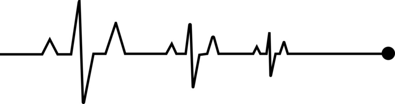 heart rhythm , Electrocardiogram, ECG - EKG signal, Heart Beat pulse line concept design element isolated on transparent background, Concept of sport. Signs of rhythm, healthy life unhealthy ecg.