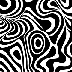 Abstract black and white trippy background.