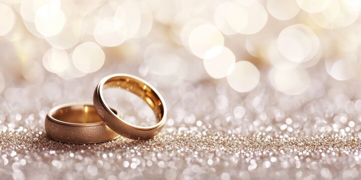 Two shiny gold wedding rings