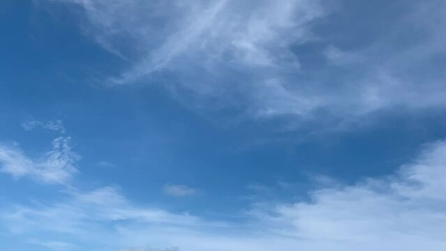 time lapse of blue sky with Cirrostratus clouds