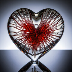 Szklana dekoracja serca