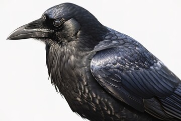 Fototapeta premium Elegant Crow Against White