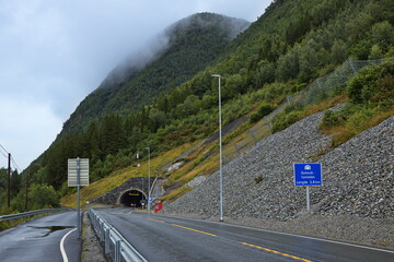 Road tunnel Gotevik at Vetlebukti in Norway, Europe
