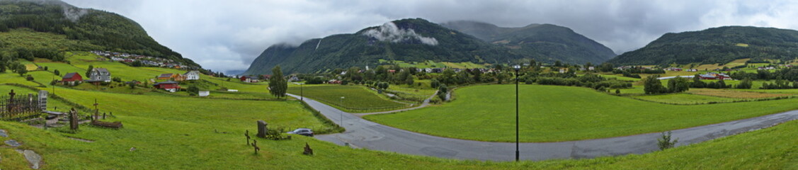 Landscape at Hopperstad in Norway, Europe
