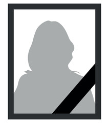 Funeral frame with people template. Funeral frame icon vector illustration	
