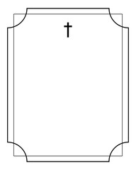 Funeral vector card. Empty card.  Digital Funeral Announcement Invitation Template in vector Illustrator