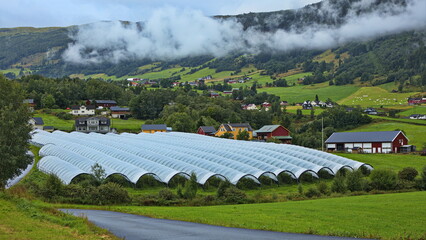 Landscape at Hopperstad in Norway, Europe
