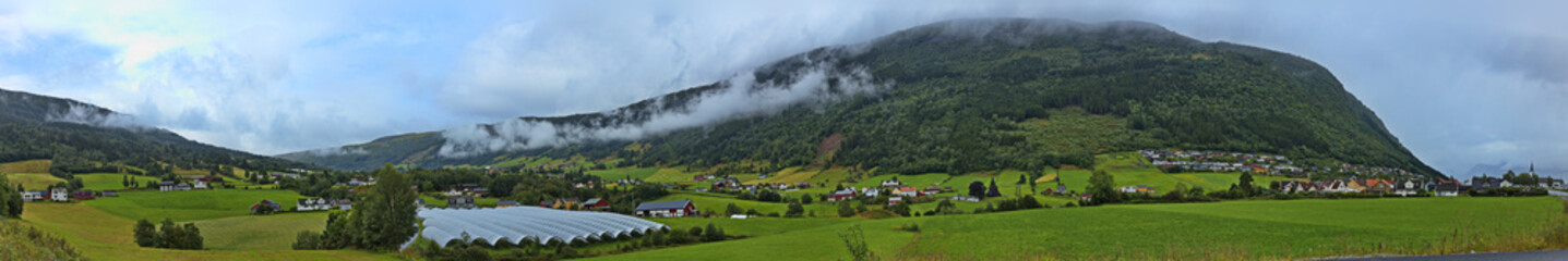 Landscape at Hopperstad in Norway, Europe
